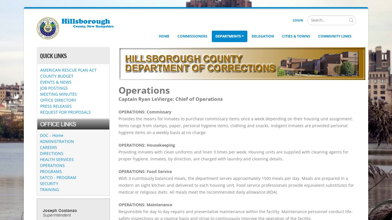 Hillsborough County > Departments > Department of Corrections > Operations